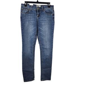 SO Junior's Womens Jeans Size 9 Blue Aquarius Skinny Leg Denim Low Rise Med Wash
